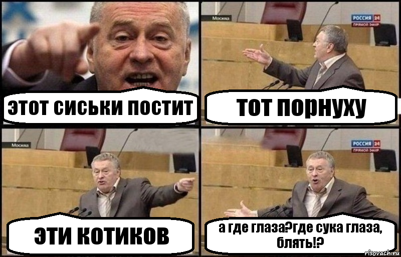 этот сиськи постит тот порнуху эти котиков а где глаза?где сука глаза, блять!?, Комикс Жириновский