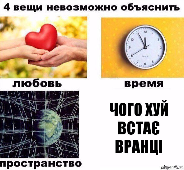 чого хуй встає вранці, Комикс  4 вещи невозможно объяснить