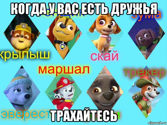 когда у вас есть дружья трахайтесь, Мем Щенячий патруль
