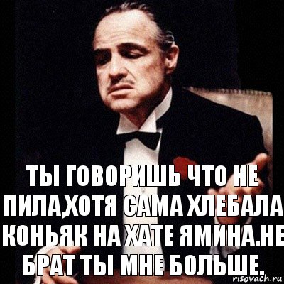 ТЫ ГОВОРИШЬ ЧТО НЕ ПИЛА,ХОТЯ САМА ХЛЕБАЛА КОНЬЯК НА ХАТЕ ЯМИНА.НЕ БРАТ ТЫ МНЕ БОЛЬШЕ., Комикс Дон Вито Корлеоне 1