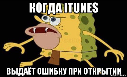 когда itunes выдаёт ошибку при открытии