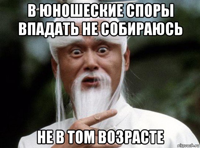 в юношеские споры впадать не собираюсь не в том возрасте, Мем Китайский мудрец мудак
