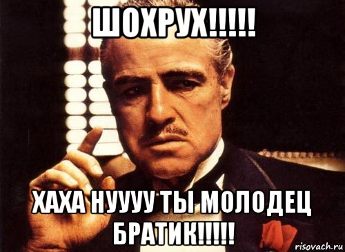 шохрух!!!!! хаха нуууу ты молодец братик!!!!!, Мем крестный отец