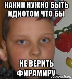 какин нужно быть идиотом что бы не верить фирамиру