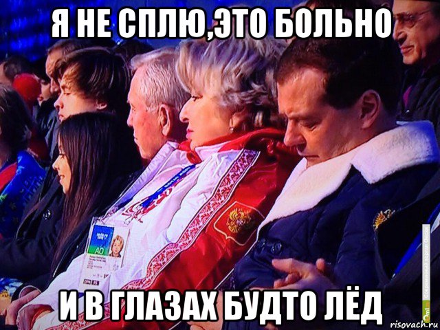 я не сплю,это больно и в глазах будто лёд, Мем Медведев Спит