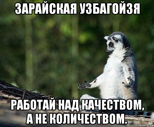 зарайская узбагойзя работай над качеством, а не количеством., Мем не узбагоюсь