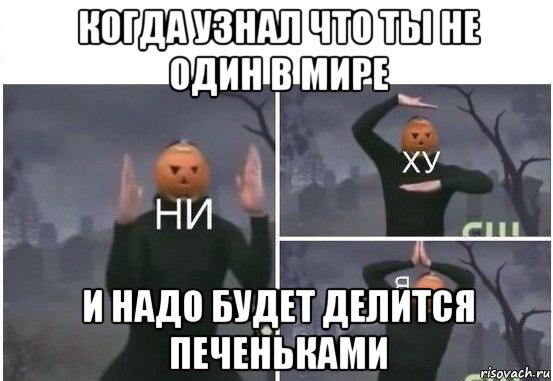 когда узнал что ты не один в мире и надо будет делится печеньками, Мем  Ни ху Я