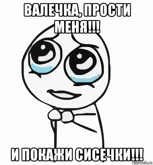 валечка, прости меня!!! и покажи сисечки!!!, Мем  ну пожалуйста (please)