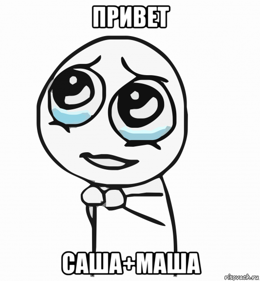 привет саша+маша, Мем  ну пожалуйста (please)