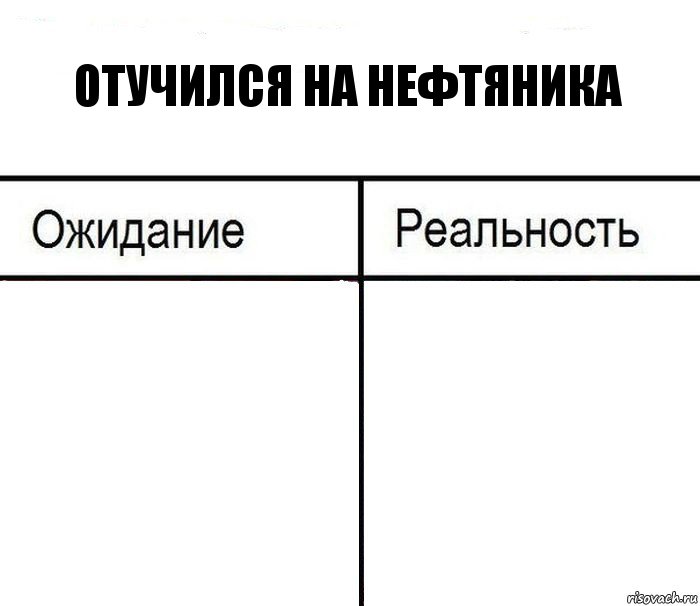 Отучился на нефтяника  , Комикс  Ожидание - реальность