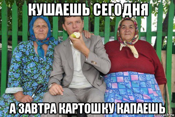 кушаешь сегодня а завтра картошку капаешь