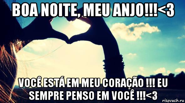 boa noite, meu anjo!!!<3 você está em meu coração !!! eu sempre penso em você !!!<3