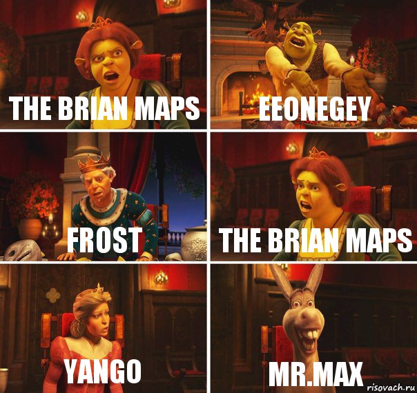 the brian maps EeOneGeY FROst the brian maps yango mr.max, Комикс  Шрек Фиона Гарольд Осел