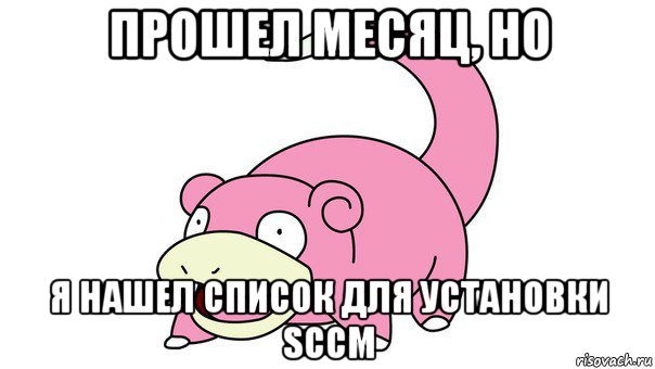 прошел месяц, но я нашел список для установки sccm