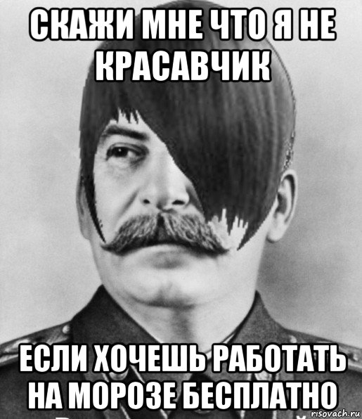 скажи мне что я не красавчик если хочешь работать на морозе бесплатно