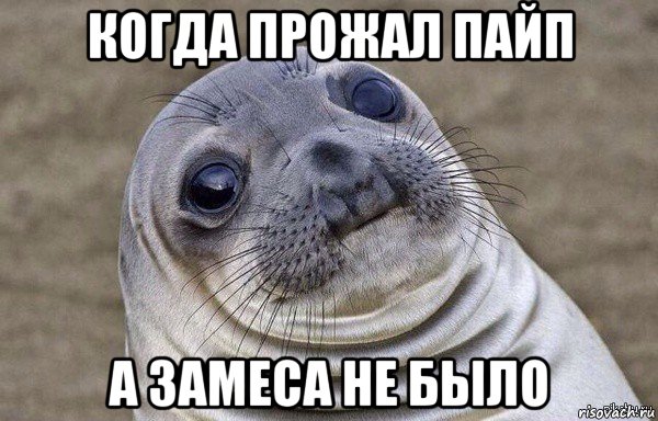 когда прожал пайп а замеса не было
