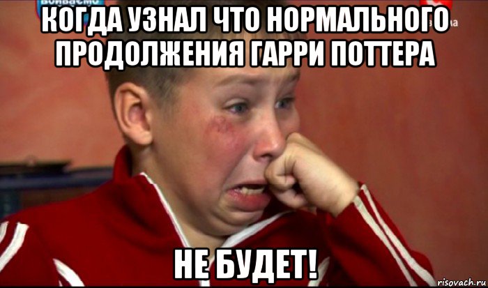 когда узнал что нормального продолжения гарри поттера не будет!, Мем  Сашок Фокин