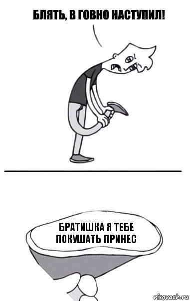 братишка я тебе покушать принес, Комикс В говно наступил