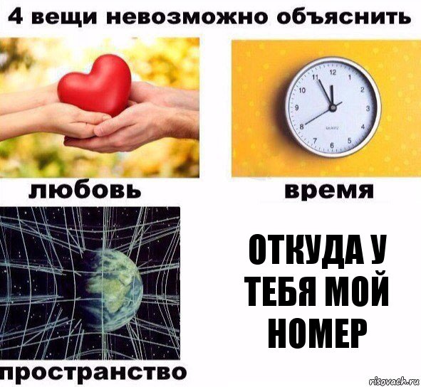 Откуда у тебя мой номер, Комикс  4 вещи невозможно объяснить