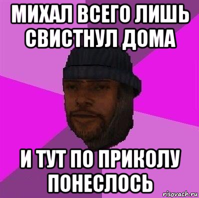 михал всего лишь свистнул дома и тут по приколу понеслось