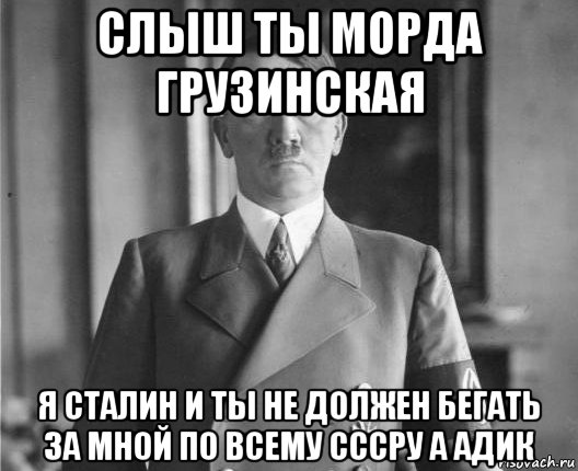 слыш ты морда грузинская я сталин и ты не должен бегать за мной по всему сссру а адик, Мем Добавь Адика