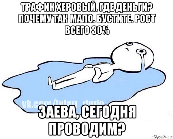 трафик херовый. где деньги? почему так мало. бустите. рост всего 30% заева, сегодня проводим?, Мем Этот момент когда