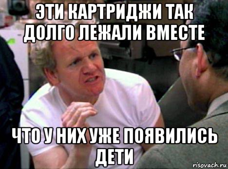 эти картриджи так долго лежали вместе что у них уже появились дети, Мем Гордон Рамзи2