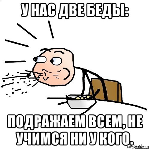 у нас две беды: подражаем всем, не учимся ни у кого.