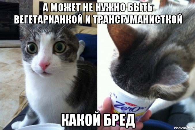 а может не нужно быть вегетарианкой и трансгуманисткой какой бред