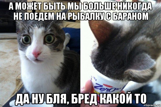 а может быть мы больше никогда не поедем на рыбалку с бараном да ну бля, бред какой то