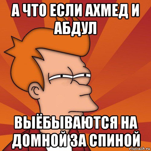 а что если ахмед и абдул выёбываются на домной за спиной, Мем Мне кажется или (Фрай Футурама)