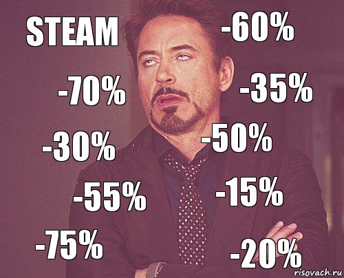 Steam -60% -30% -75% -15% -50% -55% -20% -70% -35%, Комикс мое лицо