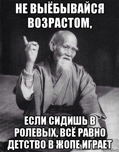 не выёбывайся возрастом, если сидишь в ролевых, всё равно детство в жопе играет, Мем Монах-мудрец (сэнсей)