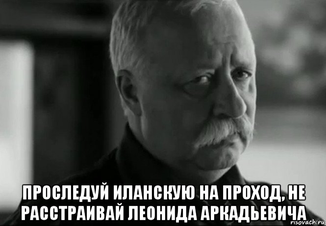  проследуй иланскую на проход, не расстраивай леонида аркадьевича, Мем Не расстраивай Леонида Аркадьевича