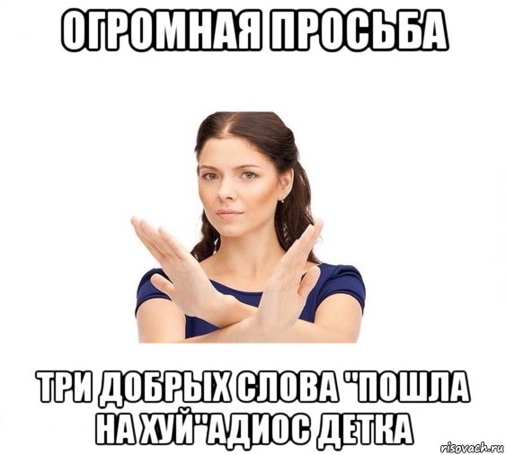 огромная просьба три добрых слова "пошла на хуй"адиос детка, Мем Не зовите