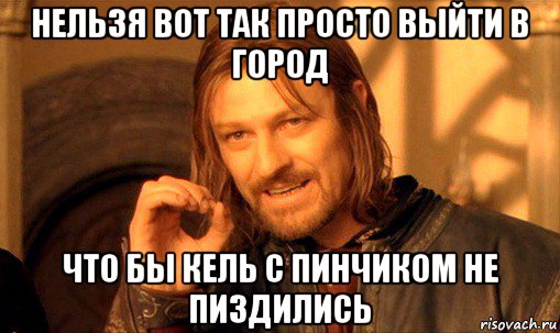 нельзя вот так просто выйти в город что бы кель с пинчиком не пиздились, Мем Нельзя просто так взять и (Боромир мем)