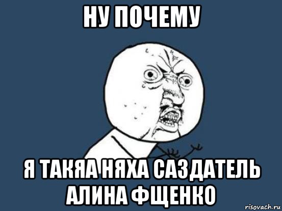 ну почему я такяа няха саздатель алина фщенко, Мем Ну почему