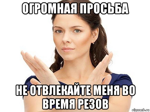 огромная просьба не отвлекайте меня во время резов, Мем Огромная просьба