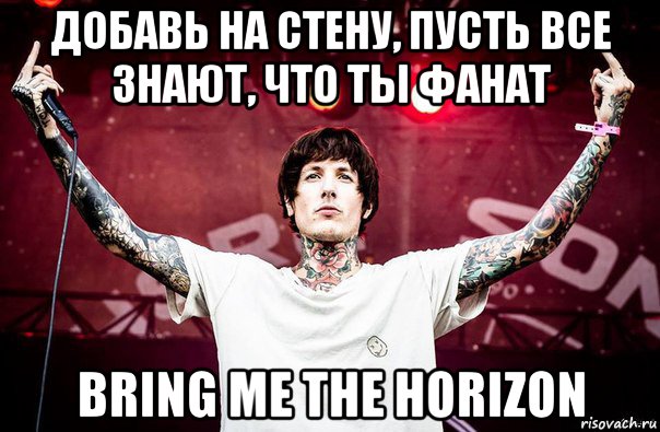 добавь на стену, пусть все знают, что ты фанат bring me the horizon
