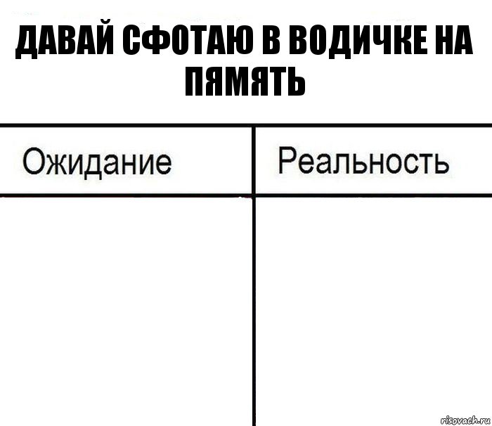 Давай Сфотаю в Водичке на Пямять  , Комикс  Ожидание - реальность