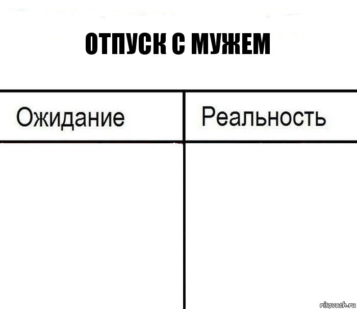 отпуск с мужем  , Комикс  Ожидание - реальность