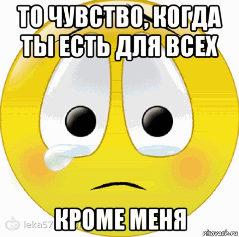 то чувство, когда ты есть для всех кроме меня