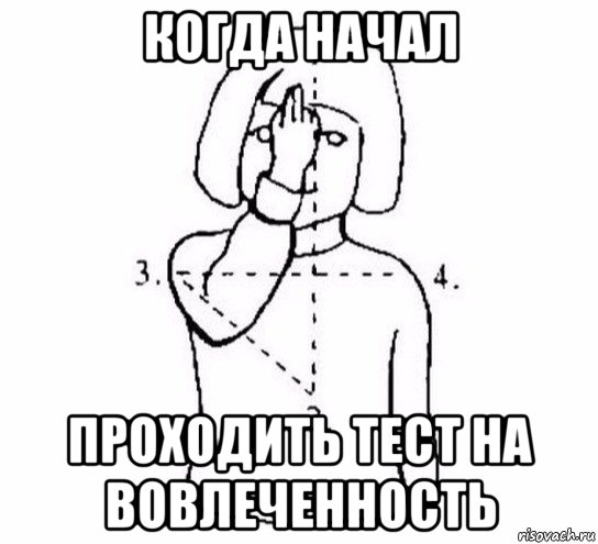 когда начал проходить тест на вовлеченность, Мем  Перекреститься