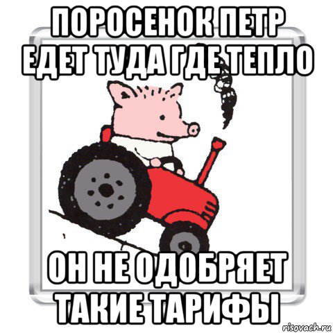 поросенок петр едет туда где тепло он не одобряет такие тарифы, Мем ПОРОСЕНОК ПЕТР
