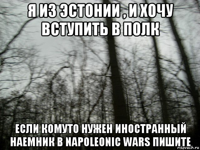 я из эстонии , и хочу вступить в полк если комуто нужен иностранный наемник в napoleonic wars пишите, Мем Пост-рок