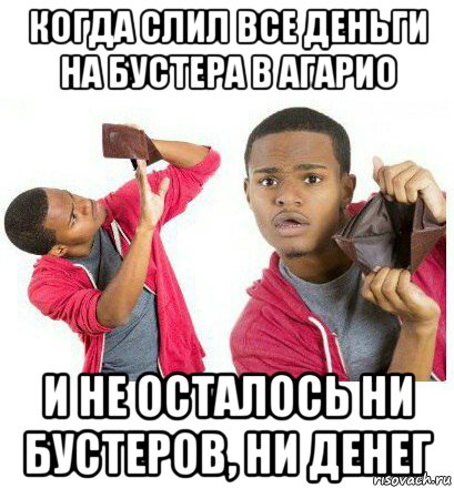 когда слил все деньги на бустера в агарио и не осталось ни бустеров, ни денег, Мем  Пустой кошелек