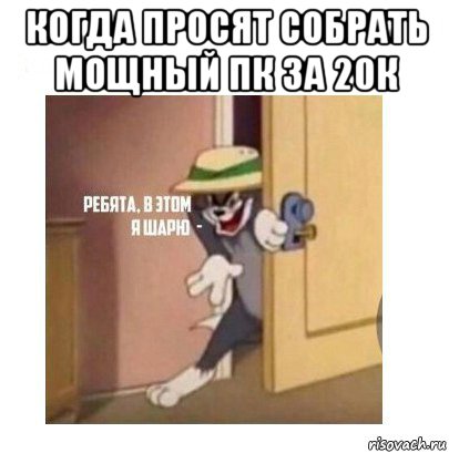 когда просят собрать мощный пк за 20к , Мем Ребята я в этом шарю