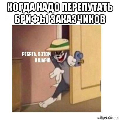 когда надо перепутать брифы заказчиков , Мем Ребята я в этом шарю