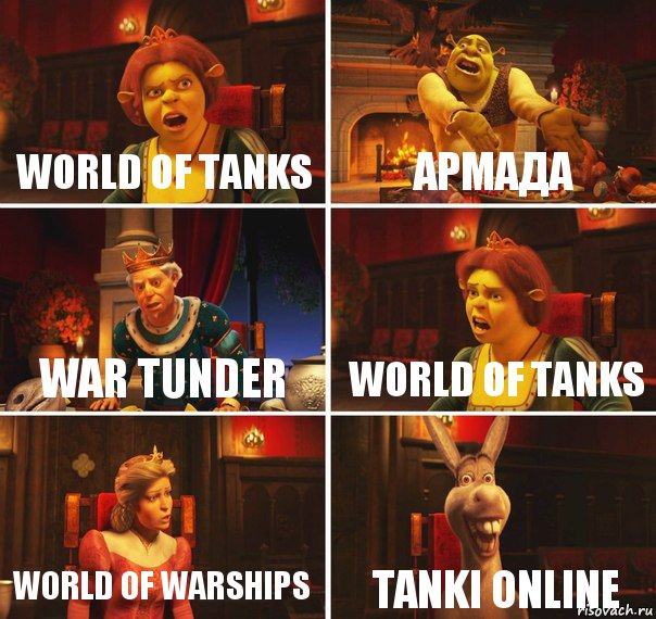 World of tanks Армада War Tunder World of tanks World of warships Tanki Online, Комикс  Шрек Фиона Гарольд Осел