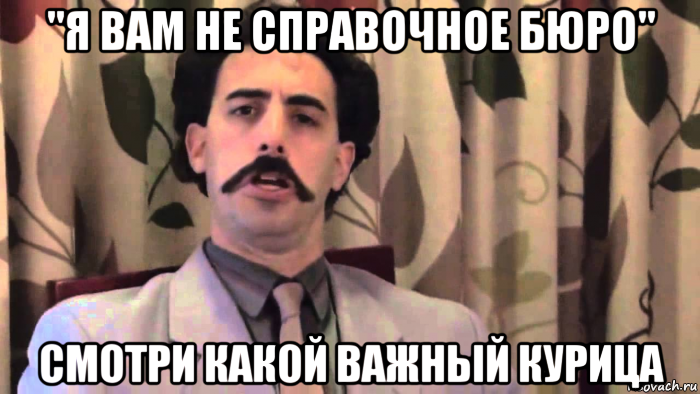 "я вам не справочное бюро" смотри какой важный курица